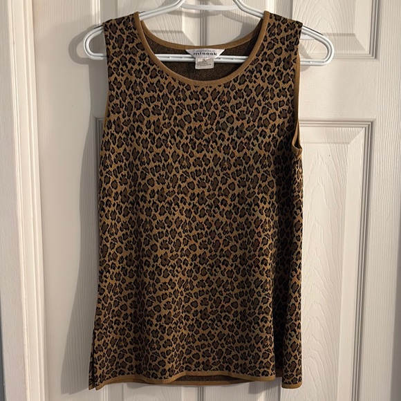 Misook Leopard Print two pieces Cardigan  - Brown and Black - Picture 3 of 8